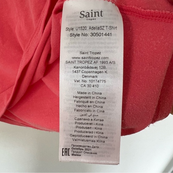 Super soft coral pink rolled sleeve tee, T-shirt, pink shirt, pink summer top - Picture 4 of 5